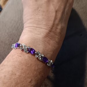 Elegant Purple and Silver Bracelet